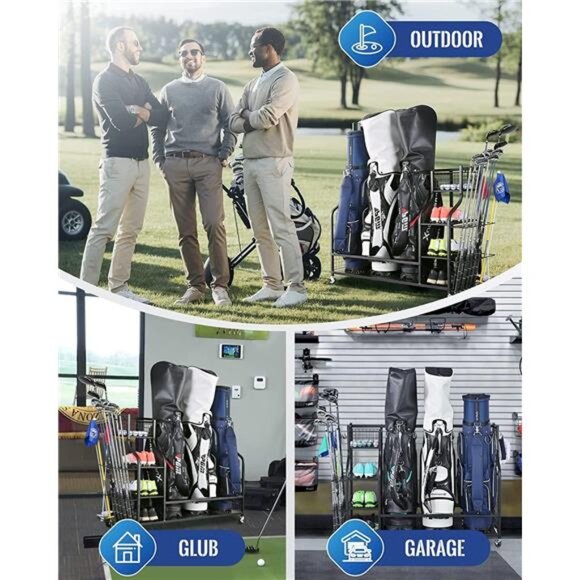 Golf Storage Garage Organizer Golf Bag Storage Stand and Other Golfing Equipment - Picture 6 of 8